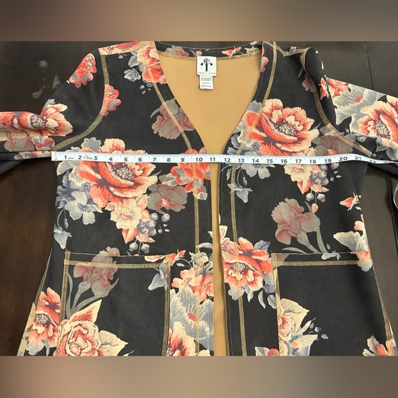 Rain & Rose floral kimono open cardigan Sz L Gardencore Cottagecore EUC - Picture 7 of 9
